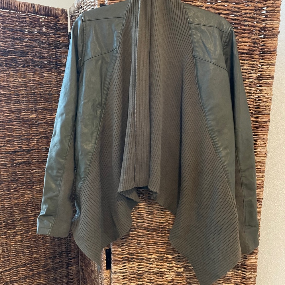 Green Leather Jacket/Sweater